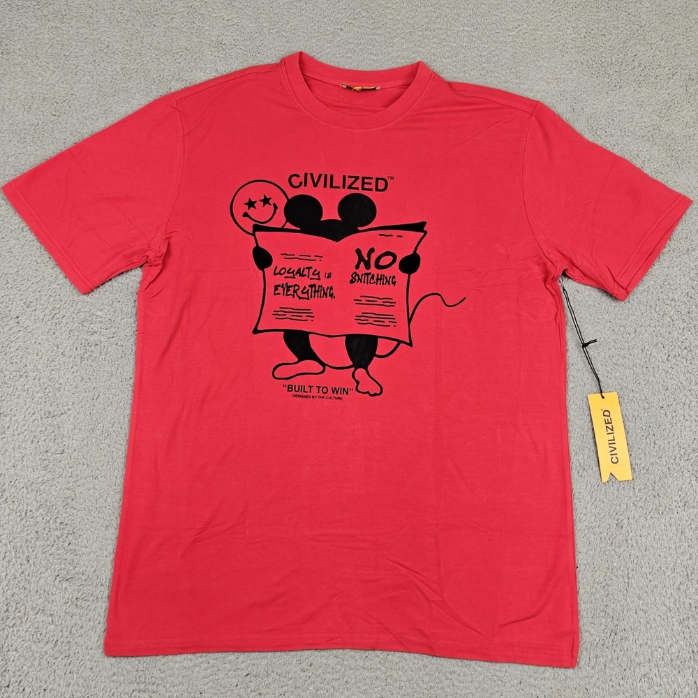 CivilizeD Shirt Mens 2XL Red Loyalty‎ No Snitching Graphic Tee Streetwear New